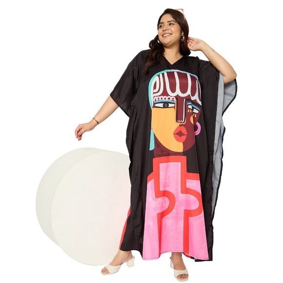 Gypsie Blu Lady Tribal Printed Women Caftan Maxi Dress Summer Kimono for Party - Picture 6 of 7